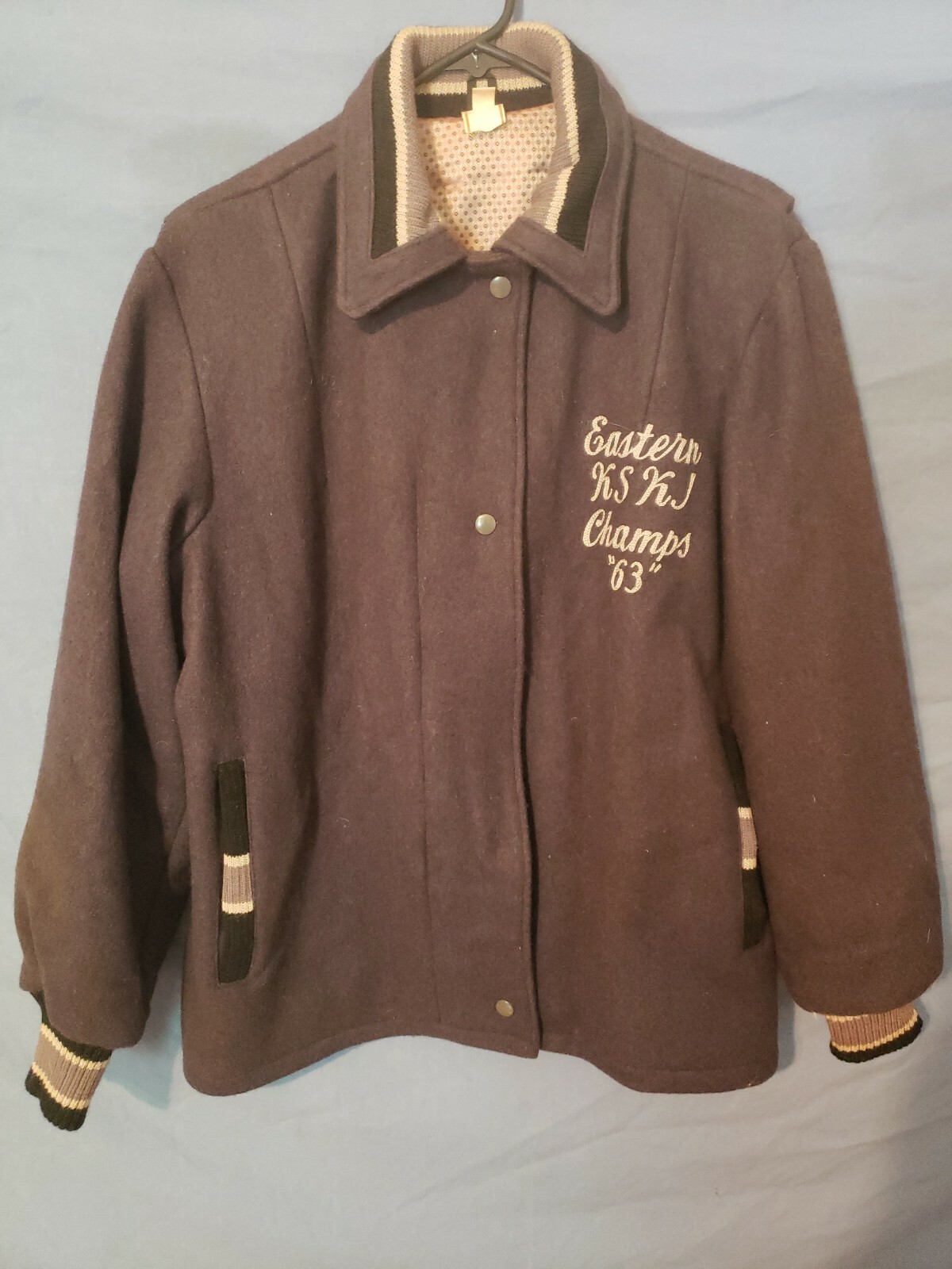 Vintage 1960s BUTWIN gray Wool Varsity Letterman Jacket Size 18 basketball women