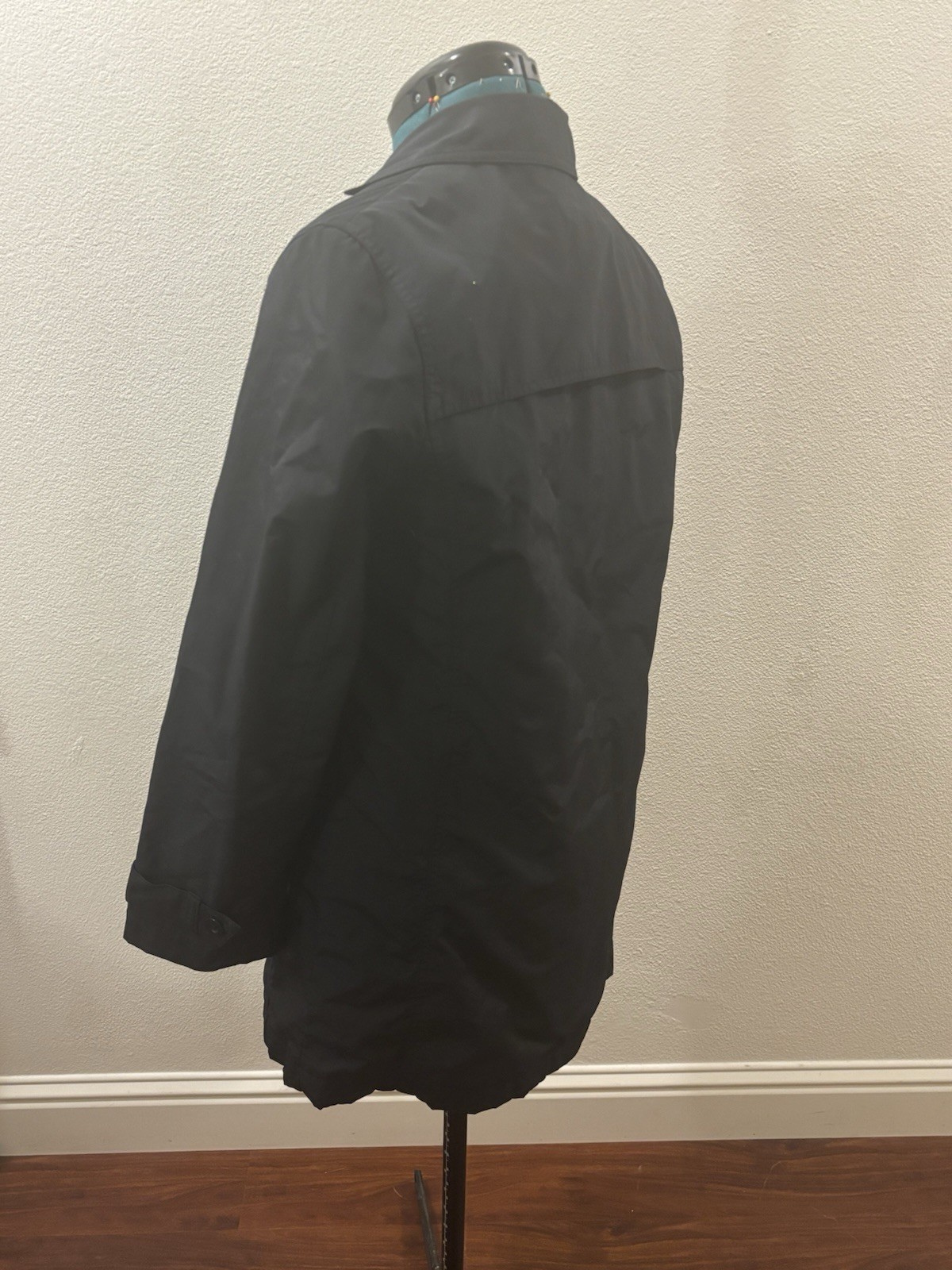 Vintage Esprit 68 Black Nylon Coat Jacket Button Front USA Made 80s/90s