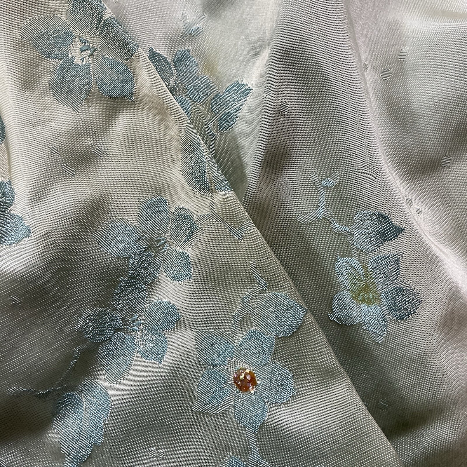 Vintage 1960s MCM sleeveless beaded empire waist floral appliqué gown SZ Small