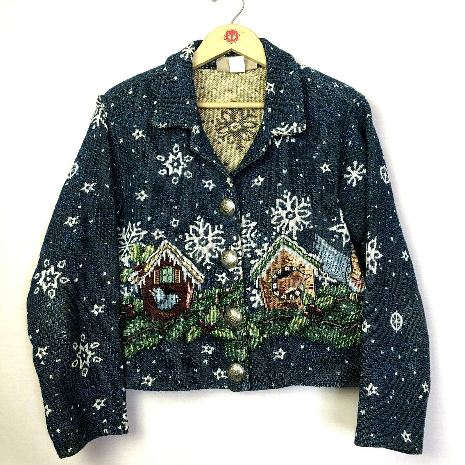 Painted Pony VTG Tapestry Jacket Mary Engelbreit Birds Womens sz S USA made