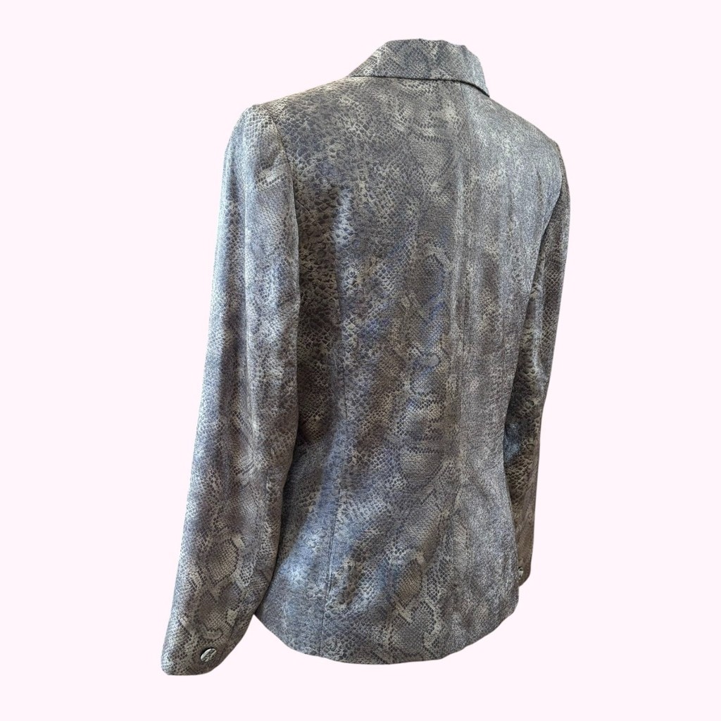 Vintage 90s Bergamo by EBI Snakeskin Single Breasted Blazer Size 10
