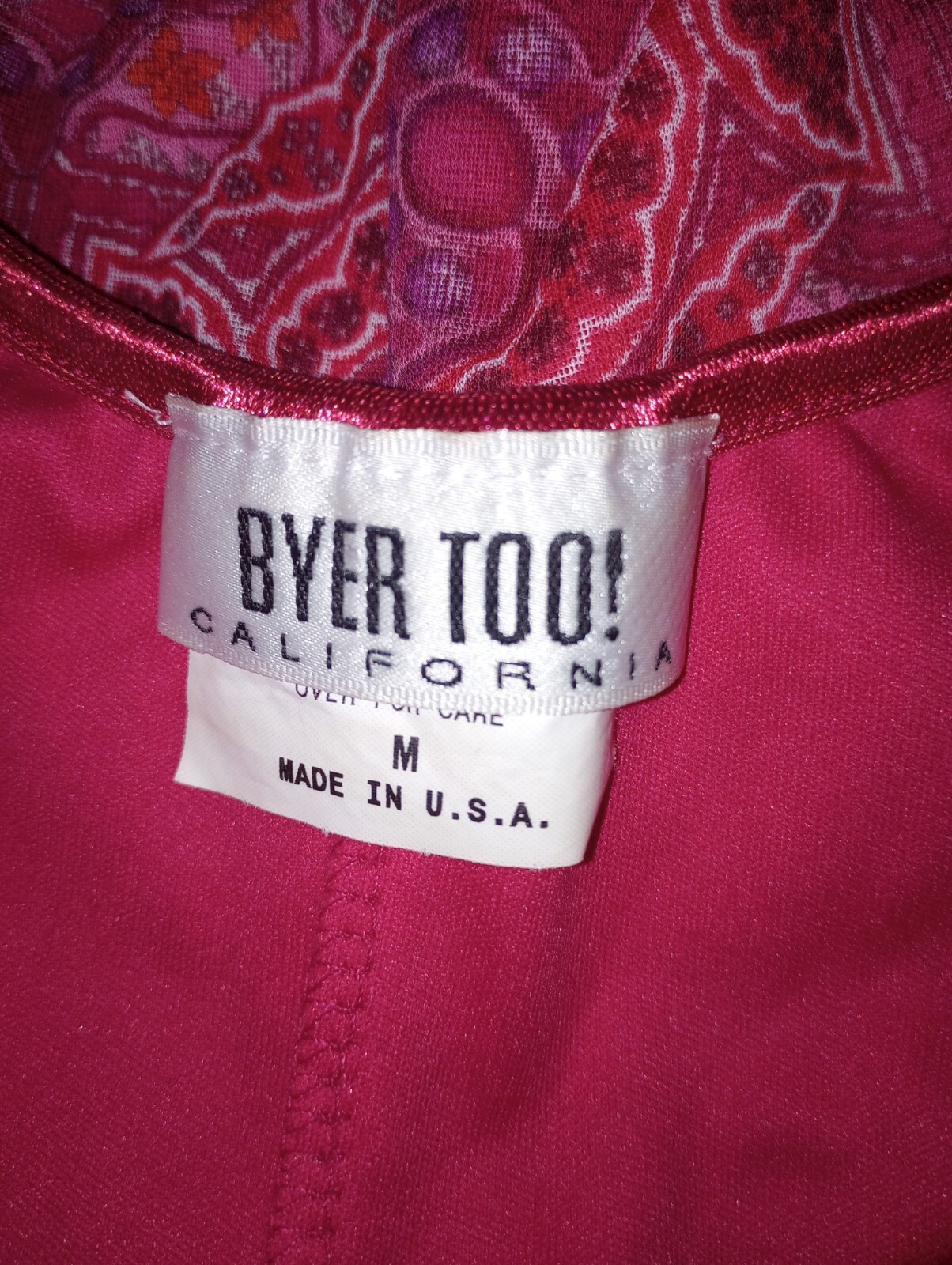 Vintage Byer Too! California Y2K 90s Sz Med Red Paisly Slip Dress Juniors Ladies
