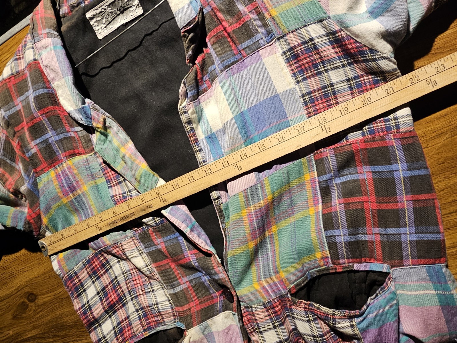 Vintage 80s Tangibles Patchwork Plaid Blazer Boho Preppy Sz M Jacket