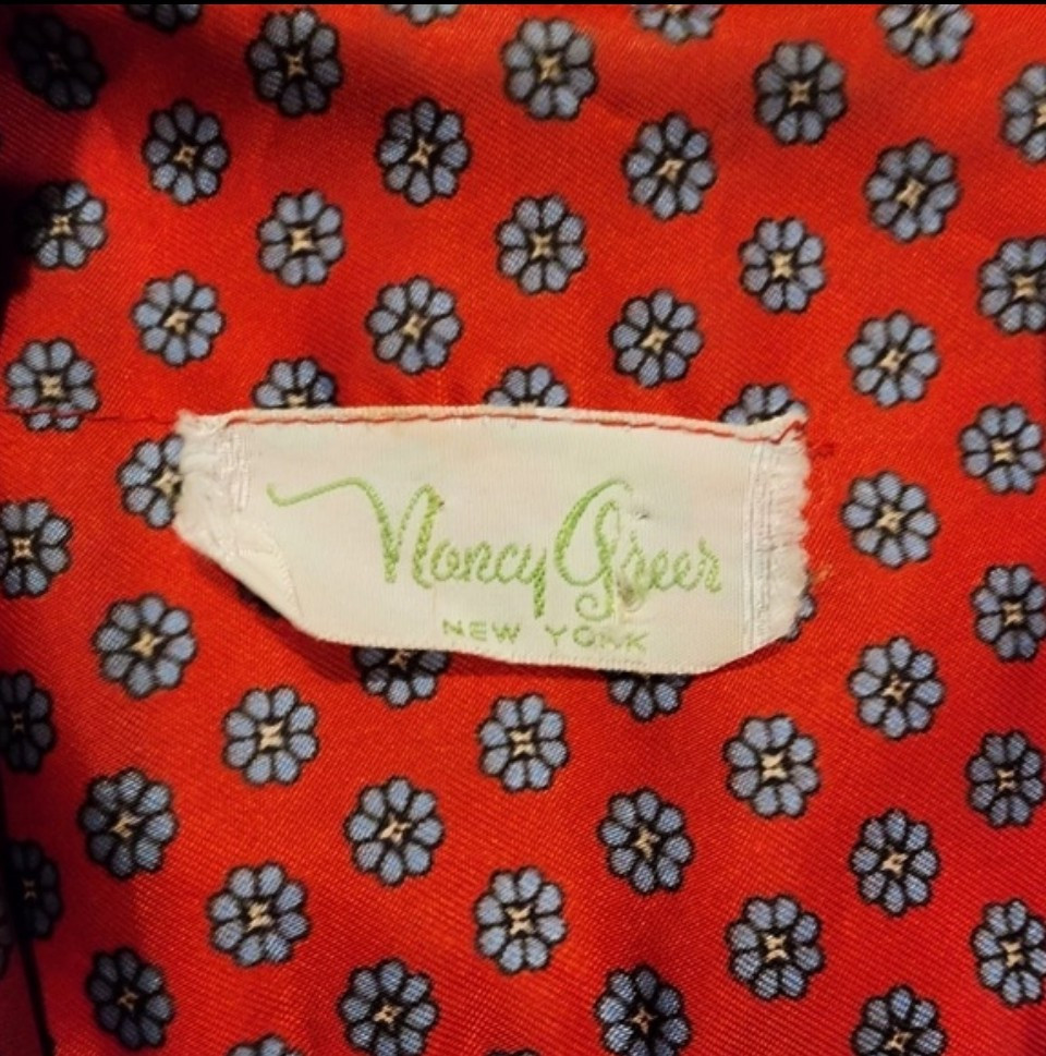 Nancy Greer New York Vintage 50s 60s Red Blue Floral Dress