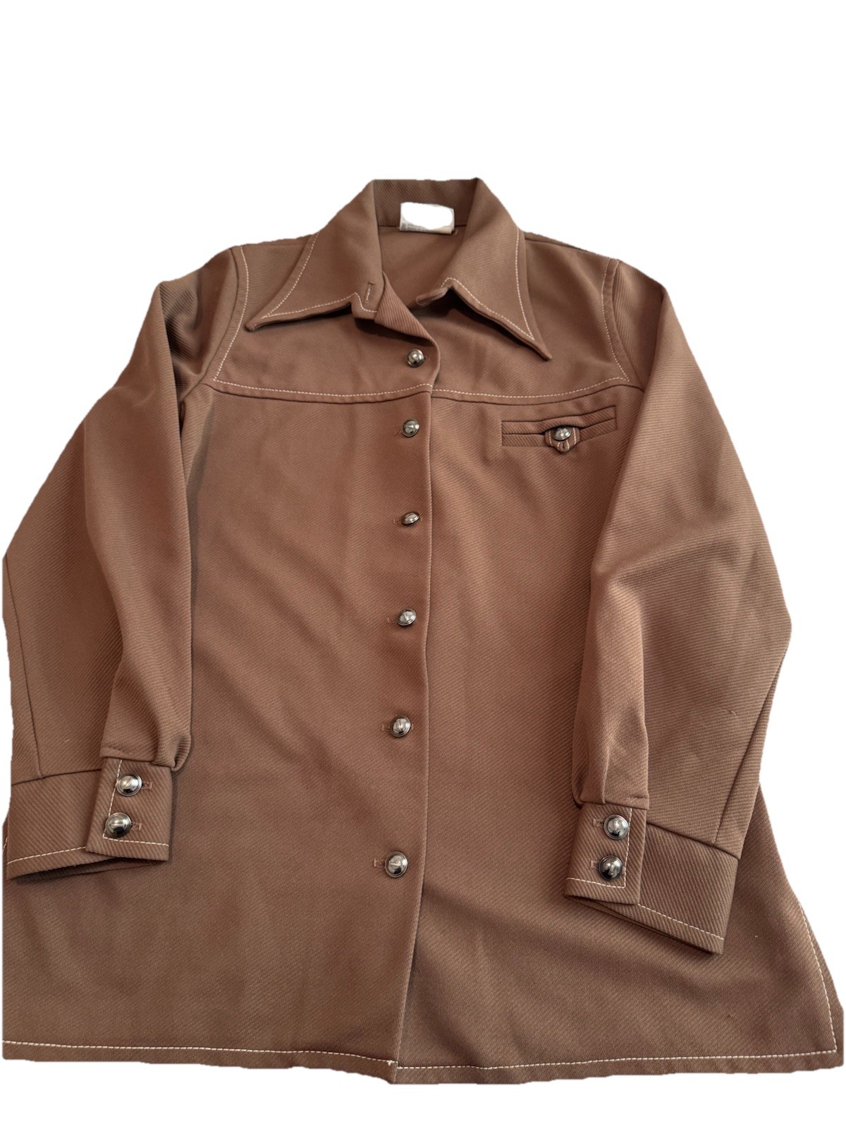 Jantzen Vintage Brown Jacket With Silver Buttons Size 16 Late 60s Early 70s