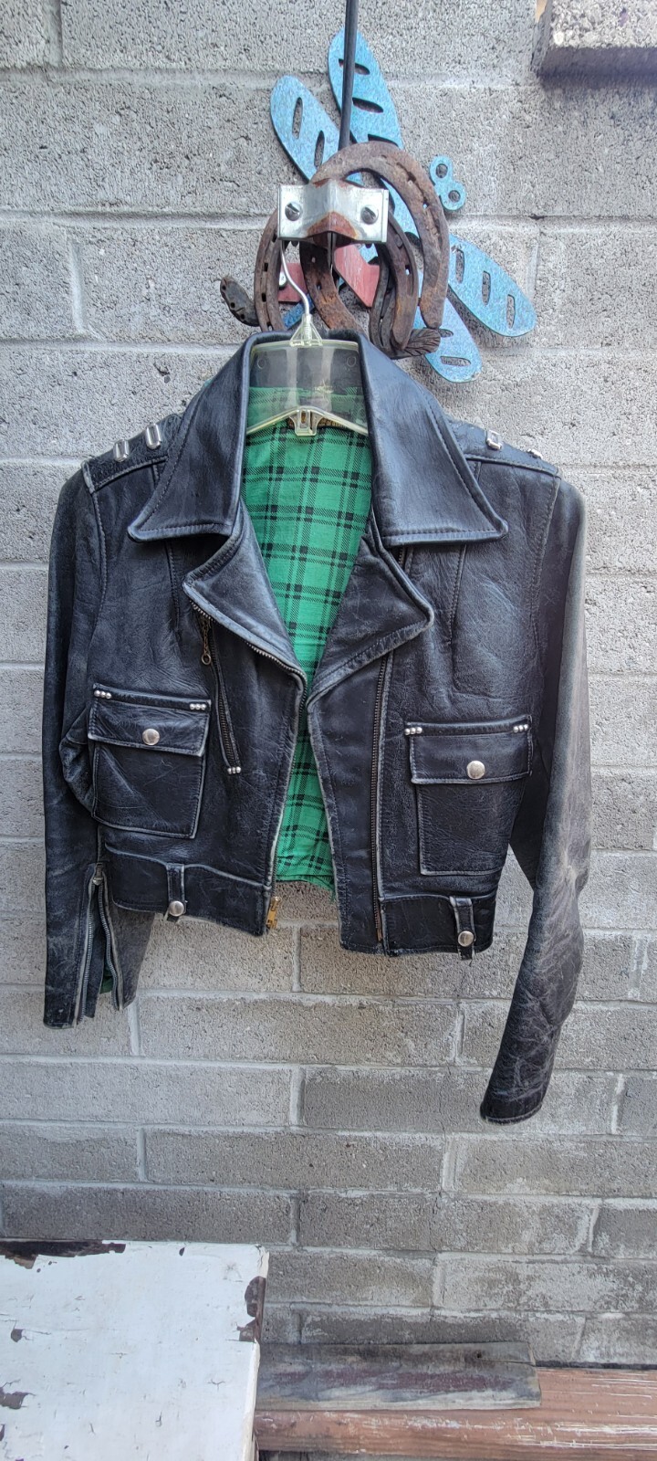 VINTAGE 1940S HARLEY DAVIDSON HORSEHIDE CYCLE QUEEN BIKER JACKET WOMENS XS-S