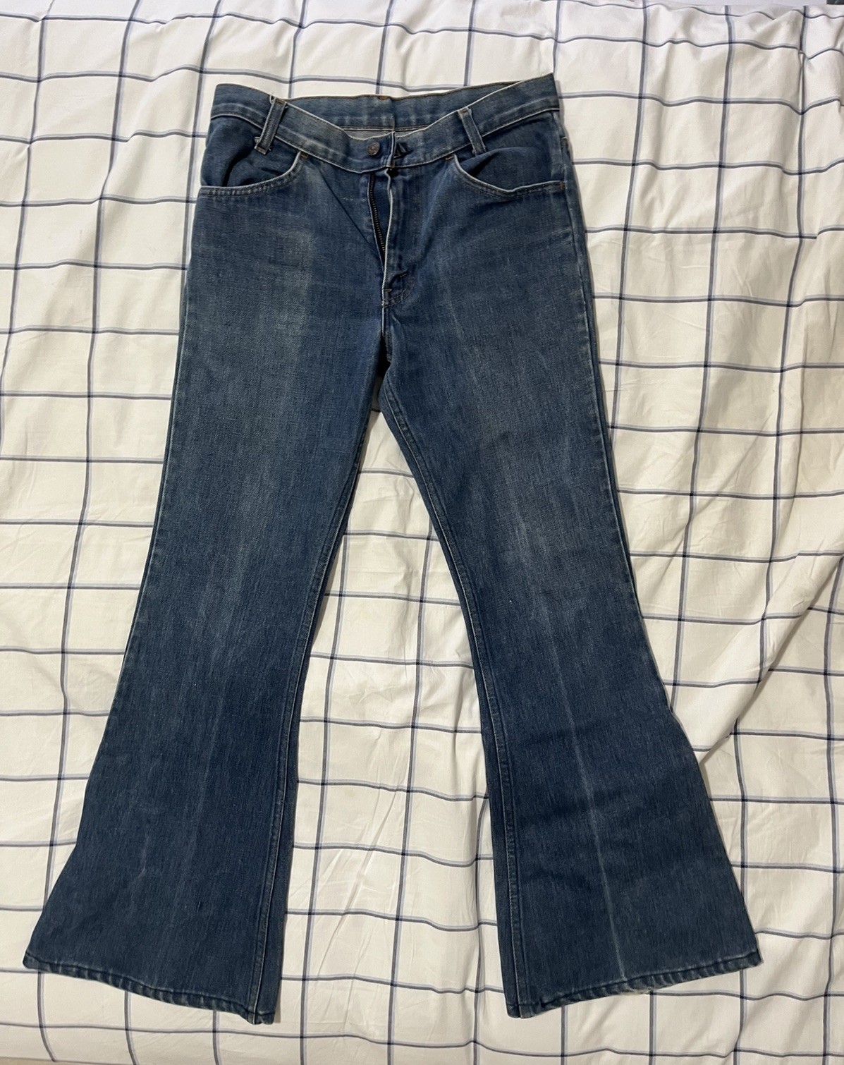 Vintage Levi’s 784 Orange Tab Bell bottom Flare Faded Denim Jeans Sz 30 x 31 70s