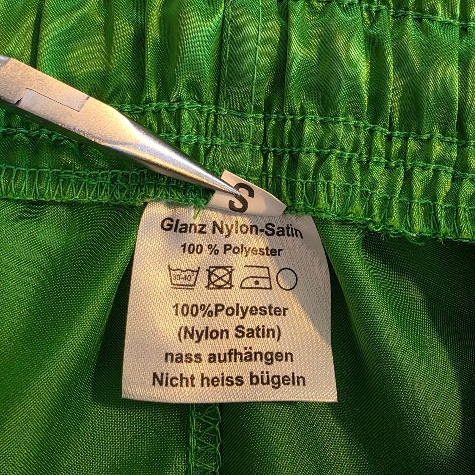 Vtg Glanz D Mode Welt Germany Satin Nylon Sprinter Shorts Green Red Striped S