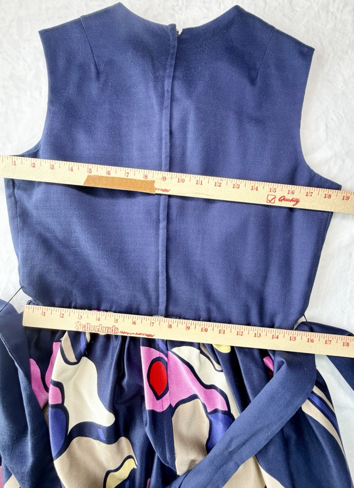 VTG Tori Richard Honolulu Hawaiian Maxi Dress Vintage 14 16 Mod Floral Talon Zip