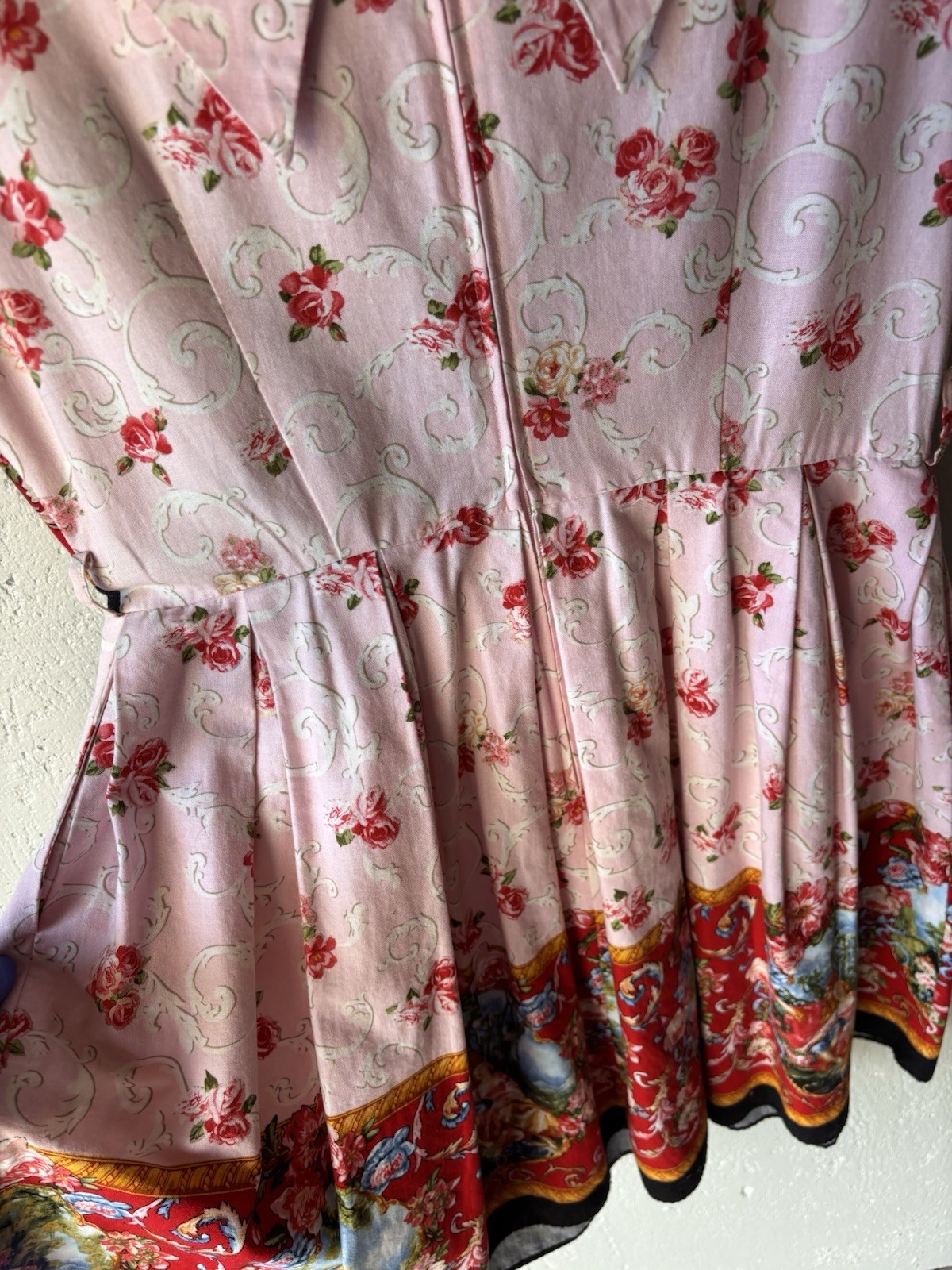 Bernie Dexter Women’s XL Dress Pin Up Fit Flare Renaissance Romance Manor Print