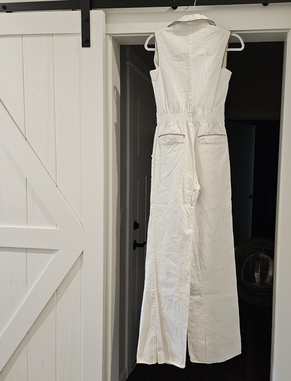 RARE Vintage 1970s Victory 1 Women’s White Denim Jumpsuit Size S/M TALON ZIPPER