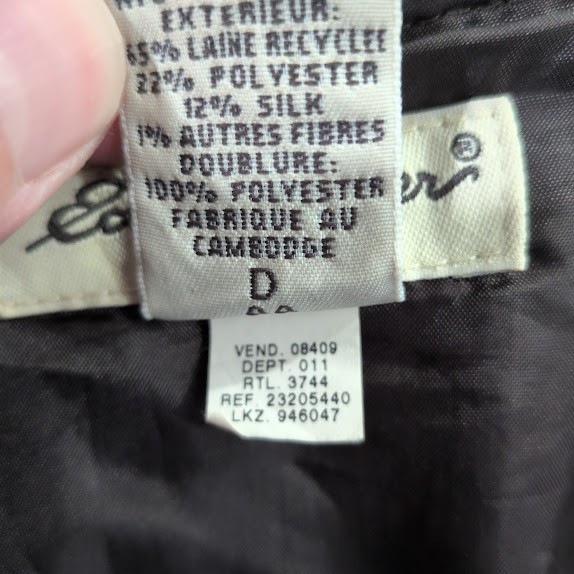 Eddie Bauer Skirt Women 14 Brown Wool Silk Blend Herringbone Knee Length Vintage