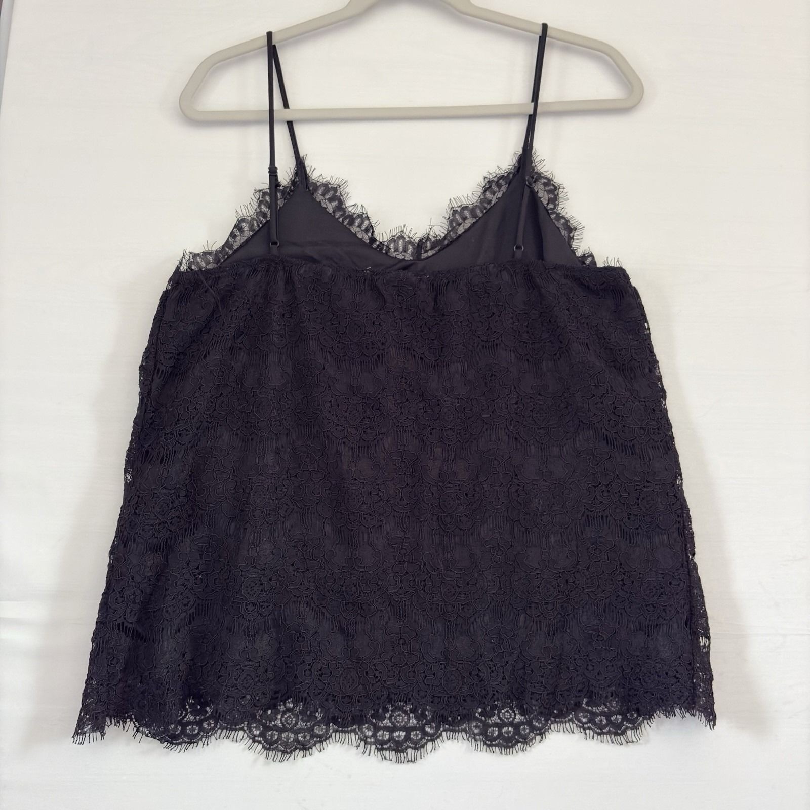 Monteau Los Angeles Womens Black Floral Lace Camisole Top XL NwT