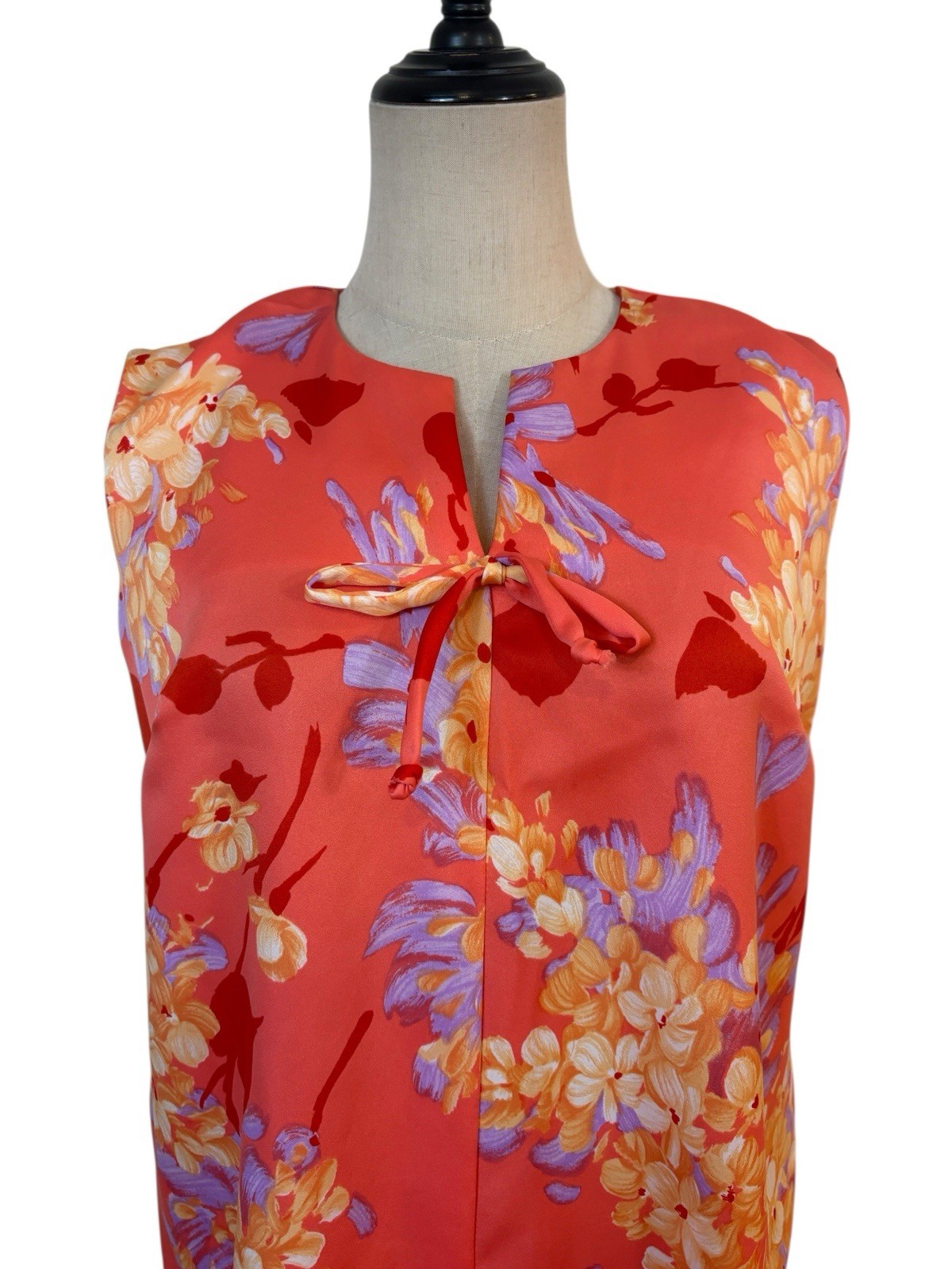 Vtg Maluna Hawaiian Dress Shirt Mod Midi Tropical Resort Vacation