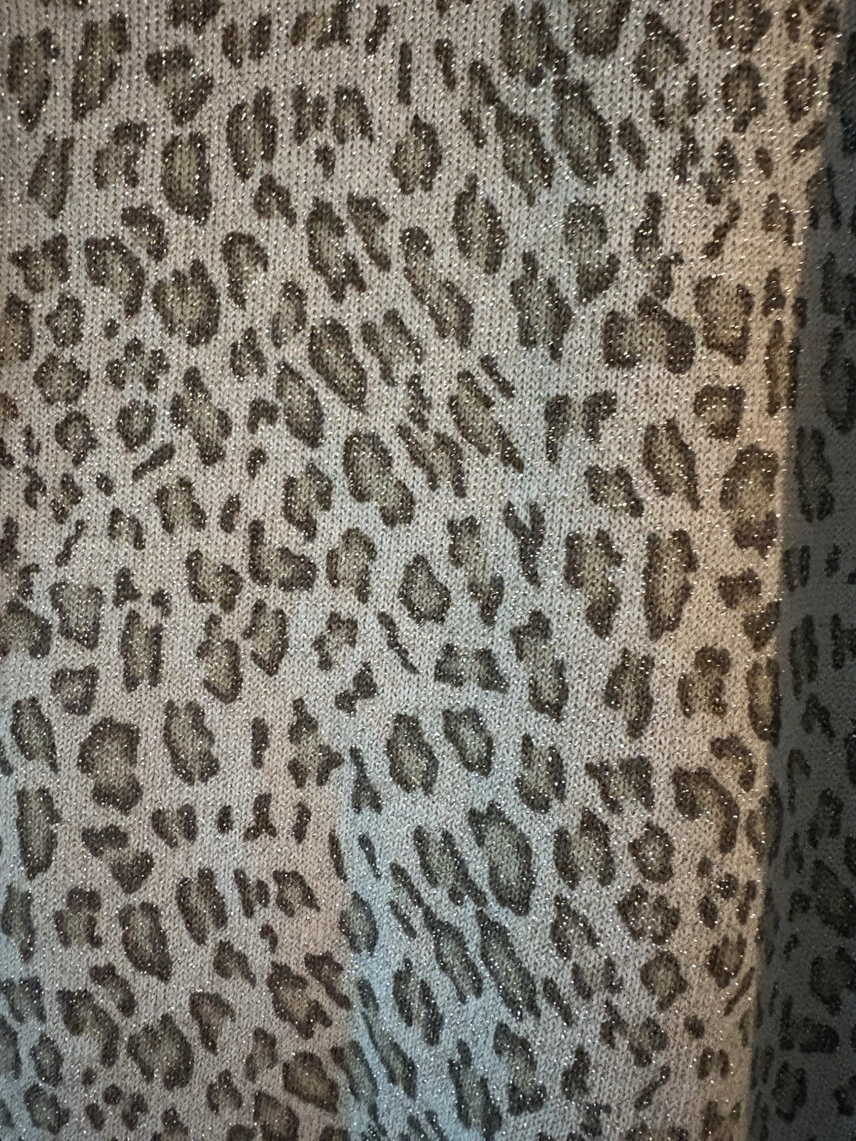 VTG Christine Philippe Couture Metallic Leopard Print Cardigan Sweater, Size XL