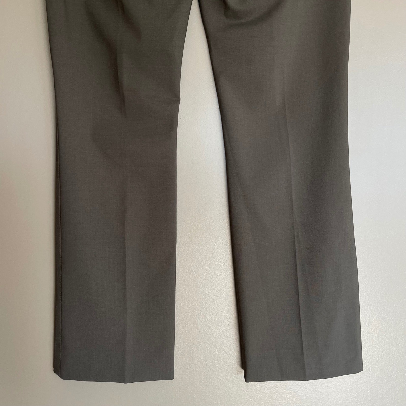 NWT Veronica Beard Arte Pant Loden Green Wool Blend Slim Flare Trousers Size 0