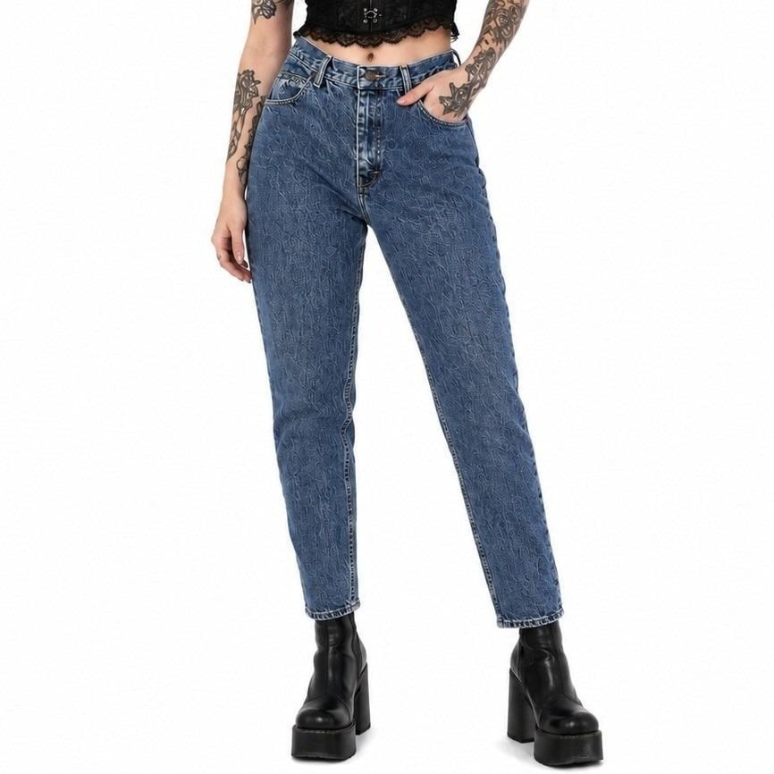 Vintage High Waist Lee Jeans Womens 12 High Rise Tapered Straight Leg Denim
