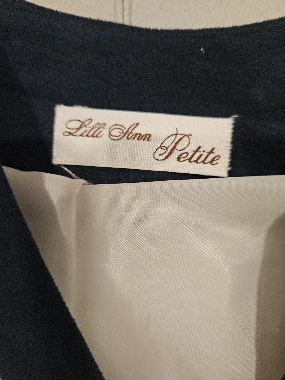 Vintage Lilli Ann Petite Busines Skirt Suit Patriotic Faux Suede Red White Blue