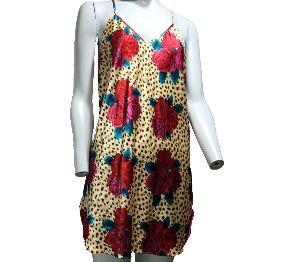 Vtg Y2k Nightgown Romcom Romantic Moods Animal Floral Print Made In USA Size L