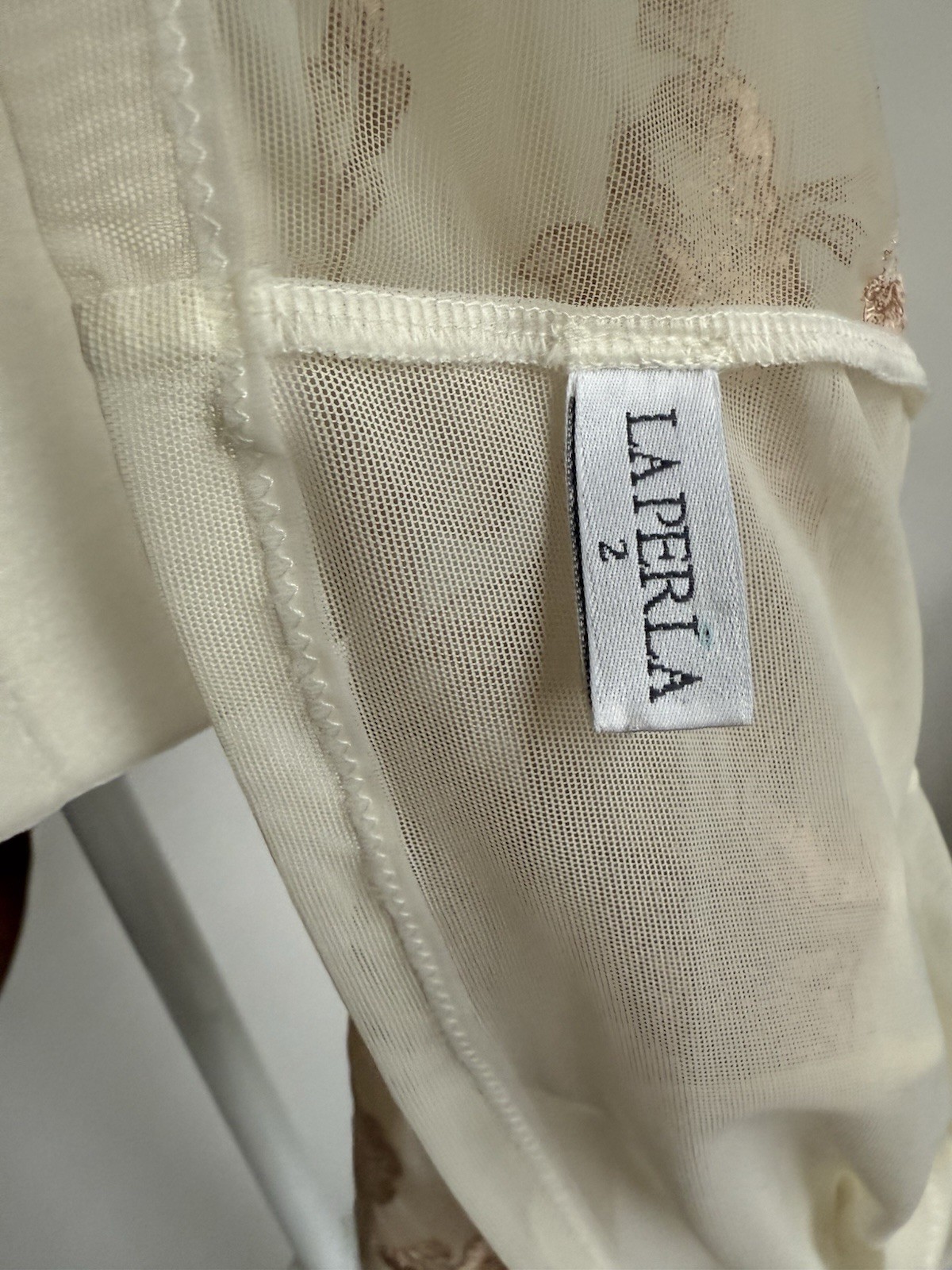 La Perla Sheer Ivory Nude Embroidered Camisole Sz Small 2 Vintage Rare!