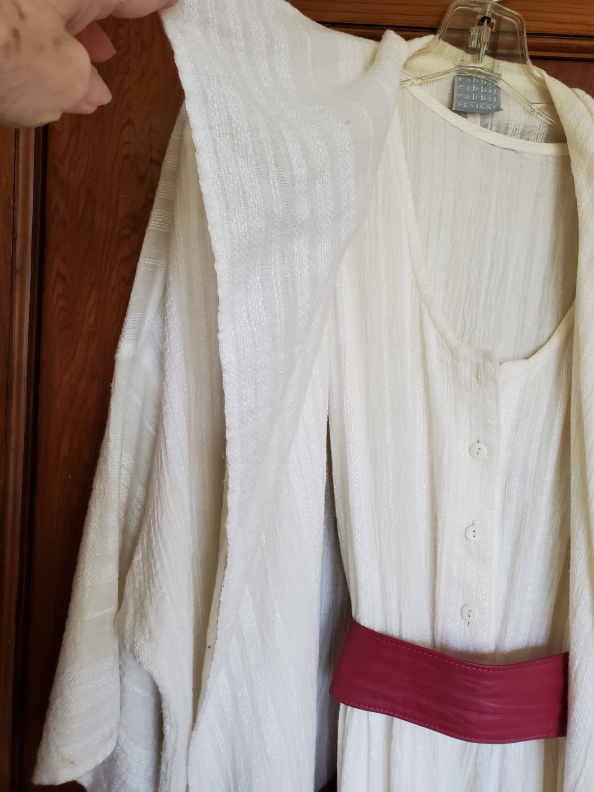 Vint RABBIT RABBIT RABBIT DESIGN 2 PIECE UNI TOP/PANT + LONG FLOWING OPEN TUNIC