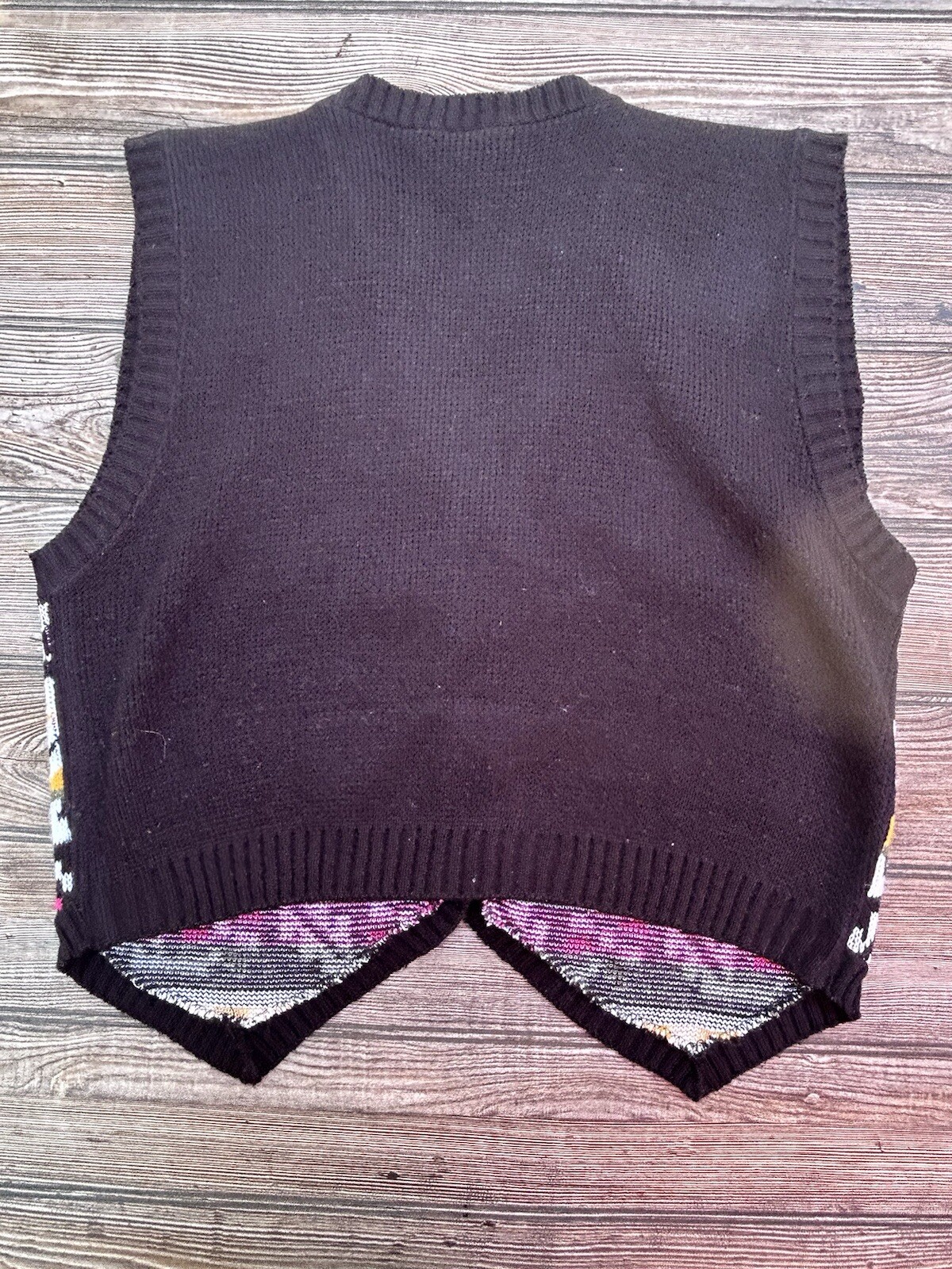 Vintage Artsy Women’s Maison Gabriel Sweater Vest Folk Art Made In USA Sz M