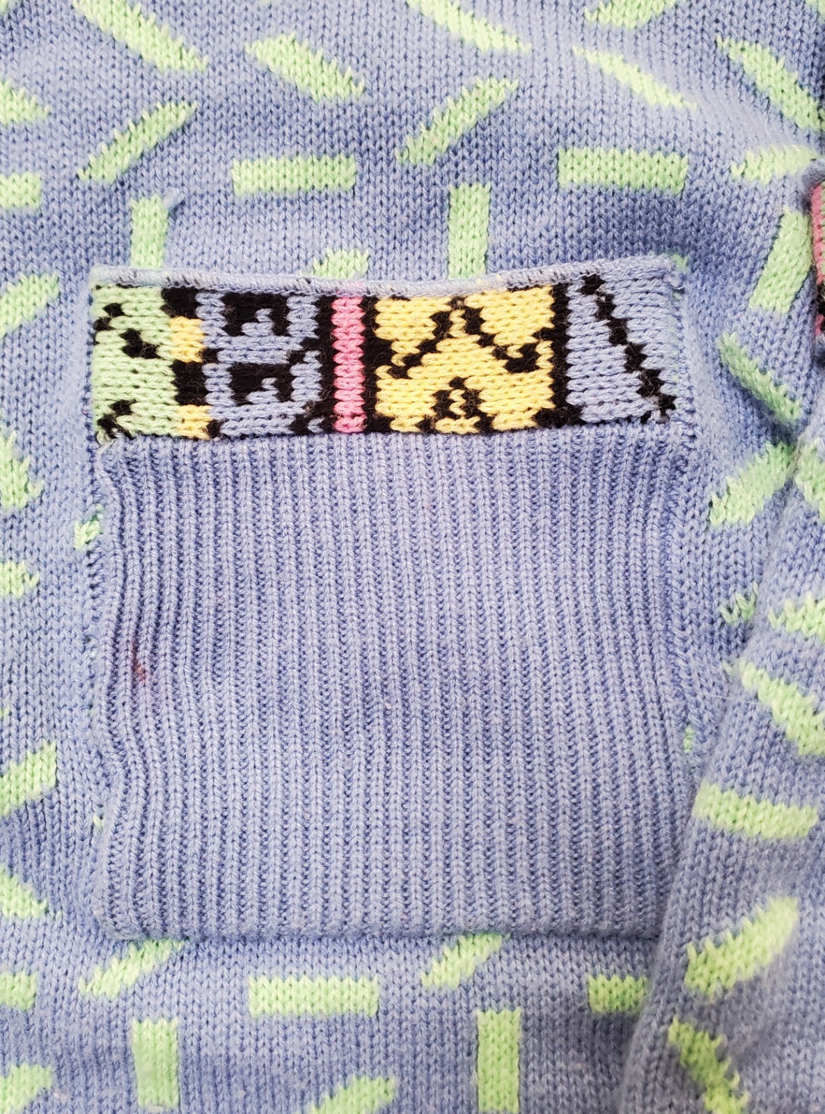 Vintage 80s-90s Kitty Hawk Colorful Funky Acrylic Sweater~ Small~Nickelodeon
