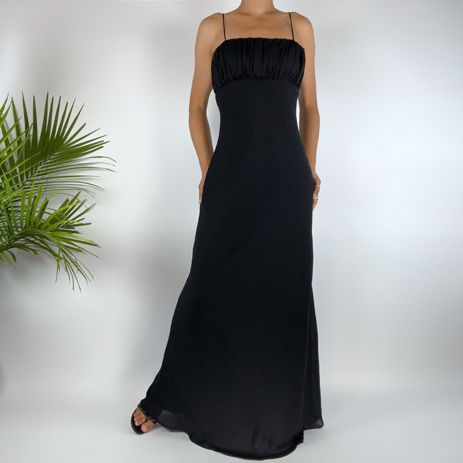 Vintage 90s Grunge Vampy Strappy Maxi Evening Dress / Size: Fits like a S-M