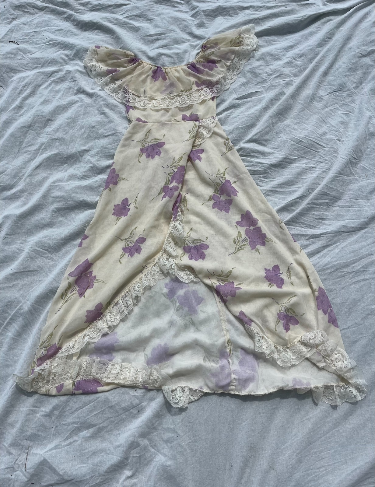 DAMAGED True Vintage 1970s Handmade Prarie Dress Women’s