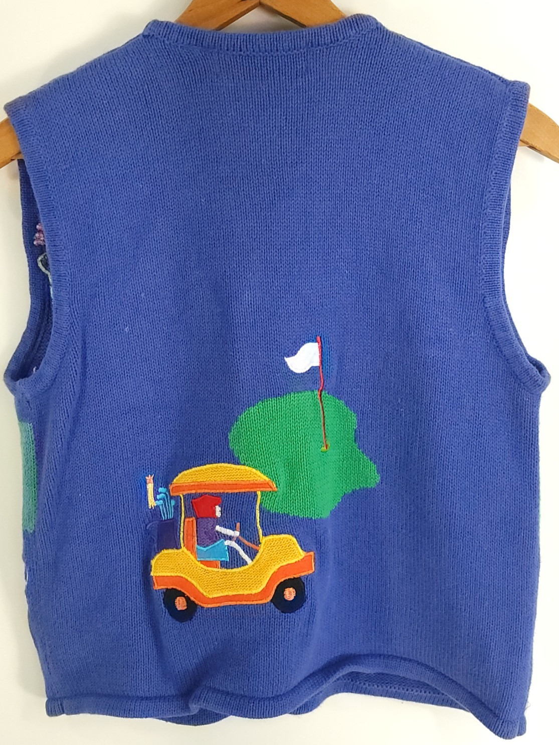 Vtg Belle Pointe Sweater Women’s Small Multicolor Golf Theme Sleeveless