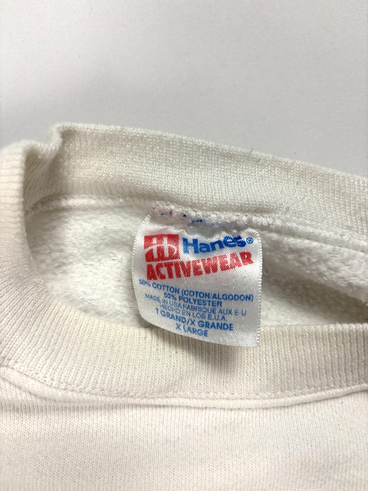 VTG Kiki My Head Is Full Of Children Crewneck Sweatshirt White L Hanes 80s Art
