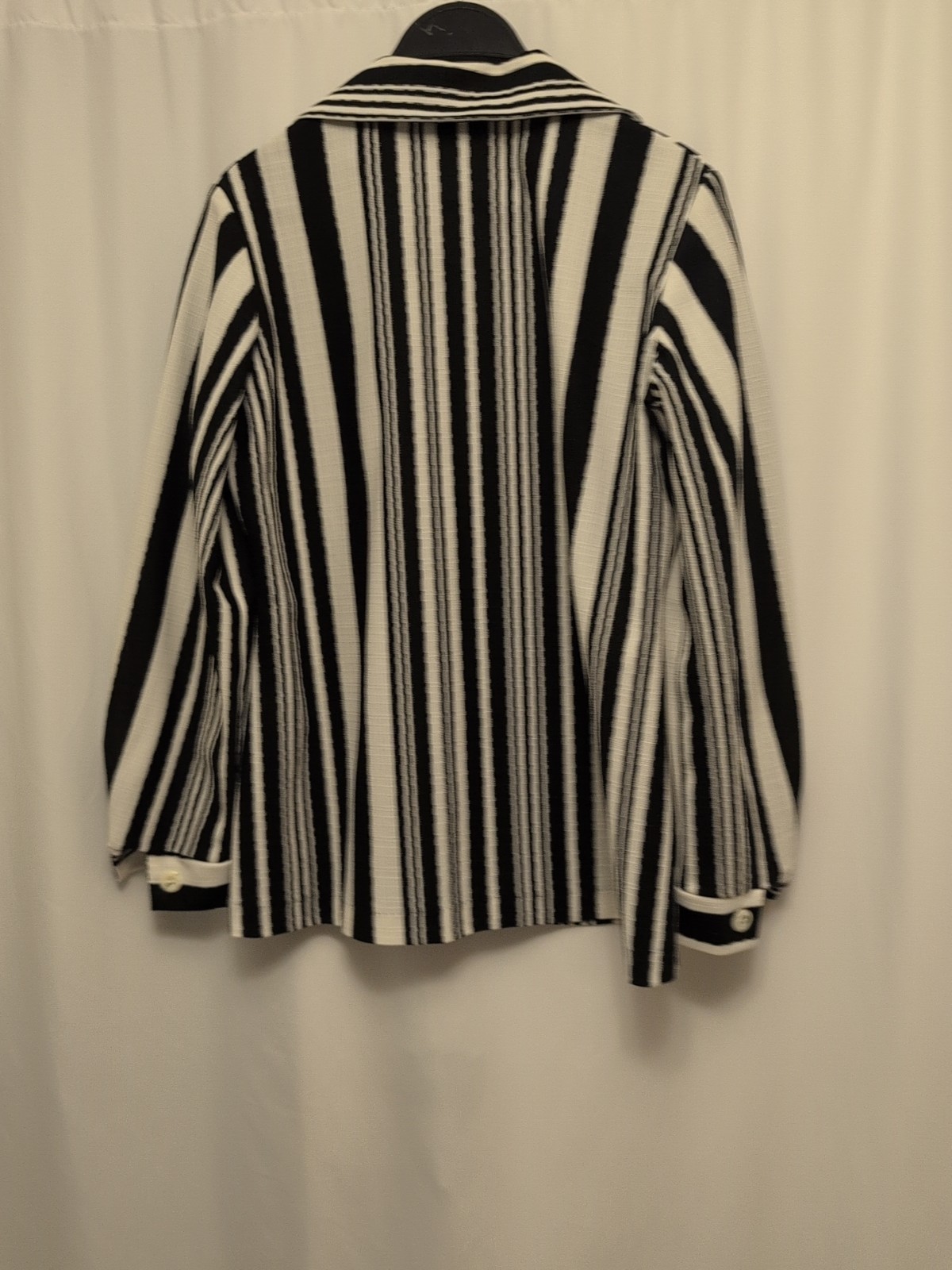 80s womens vtg 13-14 barclay square black white striped usa made jacket pockets