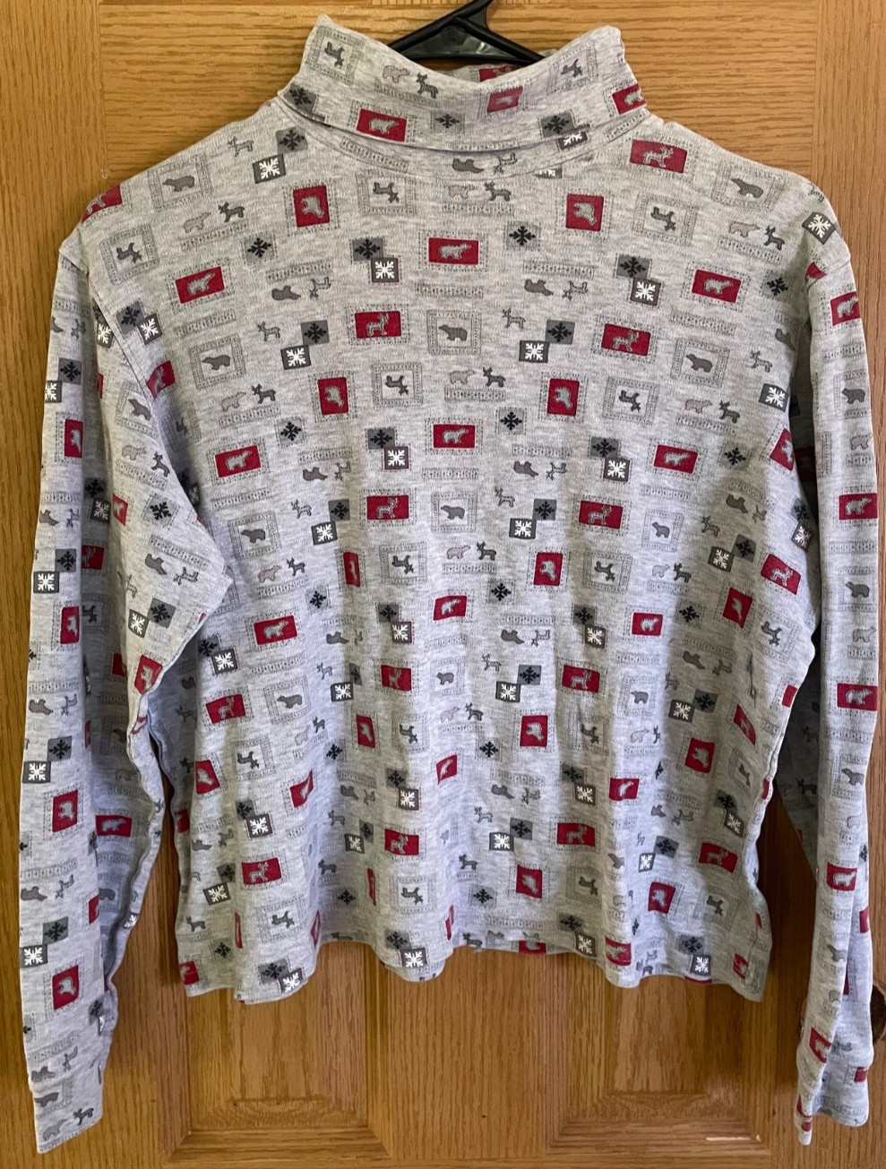 Classic Elements Vintage 90s Mock Neck Shirt Womens Medium M 10 12 Cotton Bear