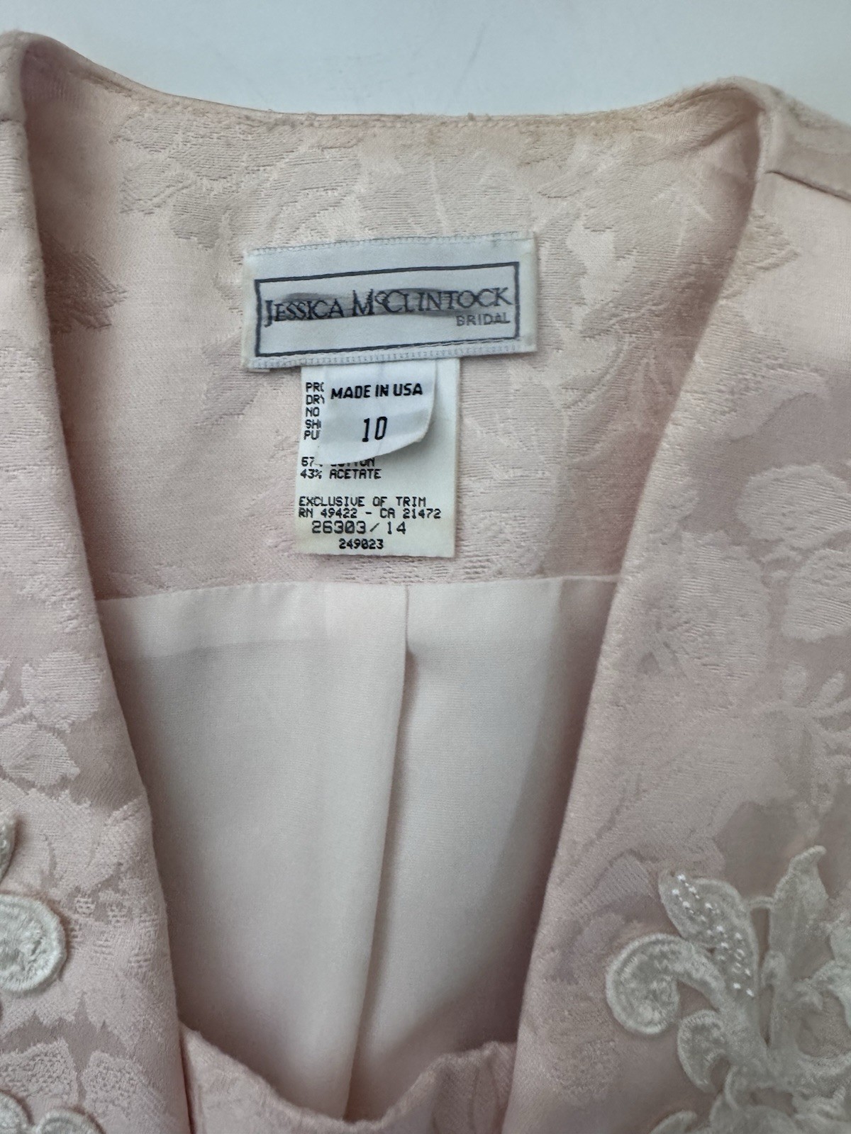 Jessica McClintock Vintage Two Piece Suit Damask Lace Maxi Sz 10 Medium