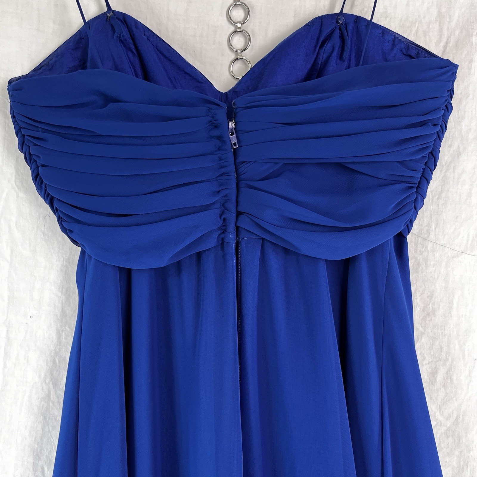 Vintage Dress Pamela Edwards Blue Size 8 Babydoll Layered Flowy Formal Midi Gown