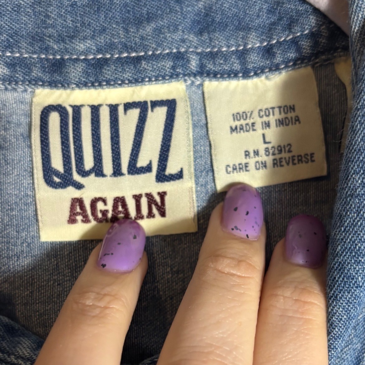 VTG Quizz Again Denim Embroidered Picnic Teddy Bear Button-Up Vest Size Large