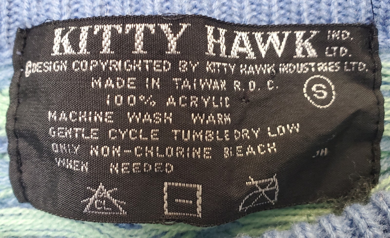 Vintage 80s-90s Kitty Hawk Colorful Funky Acrylic Sweater~ Small~Nickelodeon