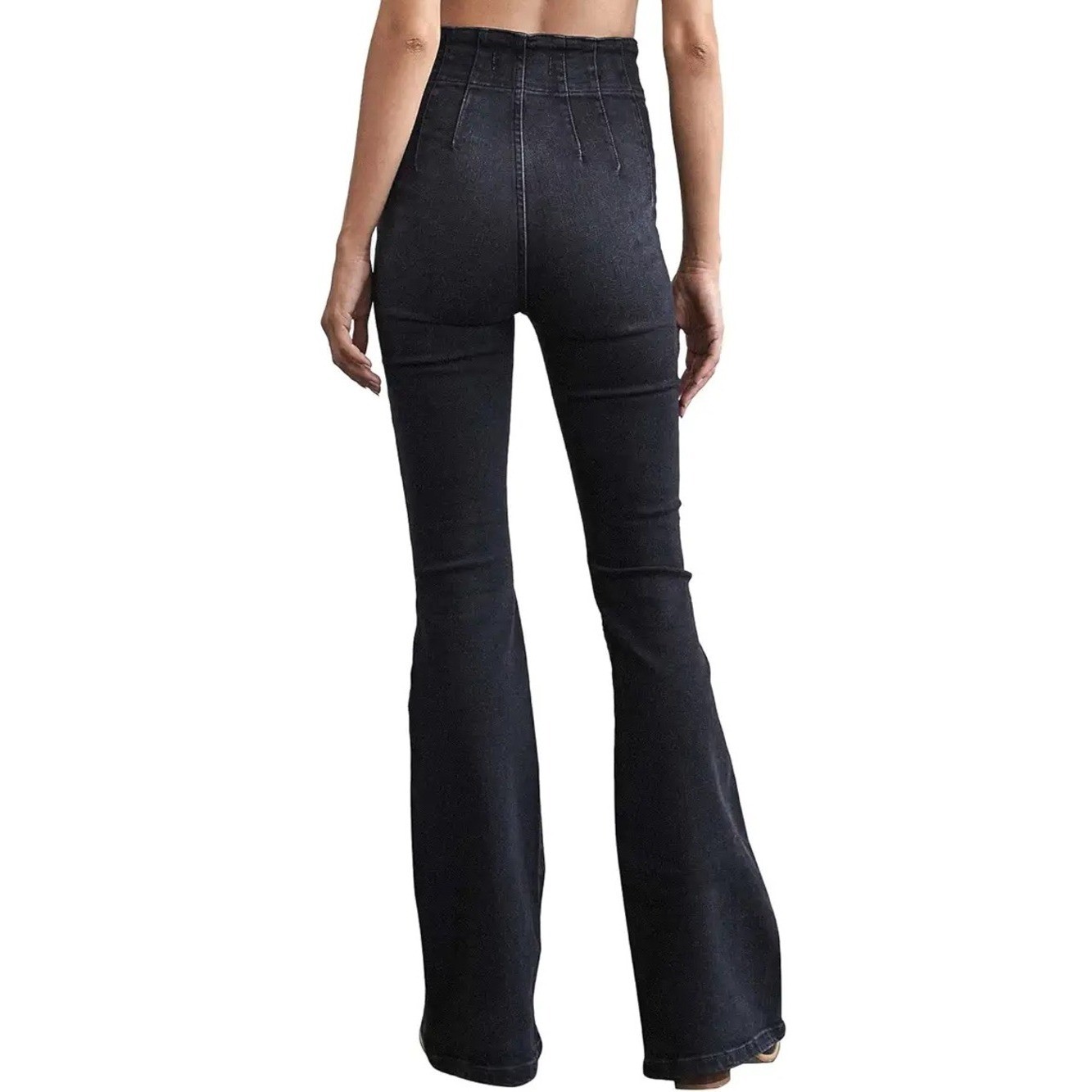 Free People Jayde onyx flare jeans retro festival stretch girlhood grunge