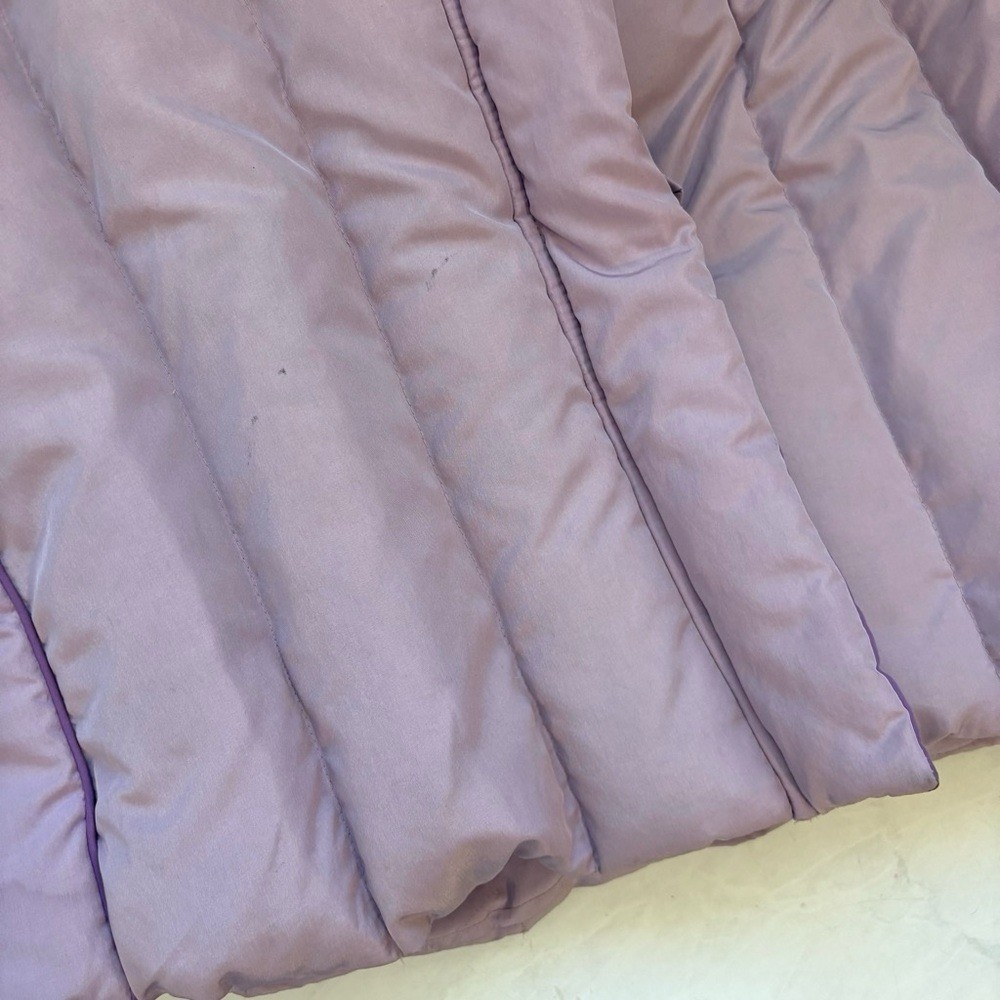 Vintage Sno Down Size Large Lilac Purple Down Filled Trench Coat Winter Outdoor