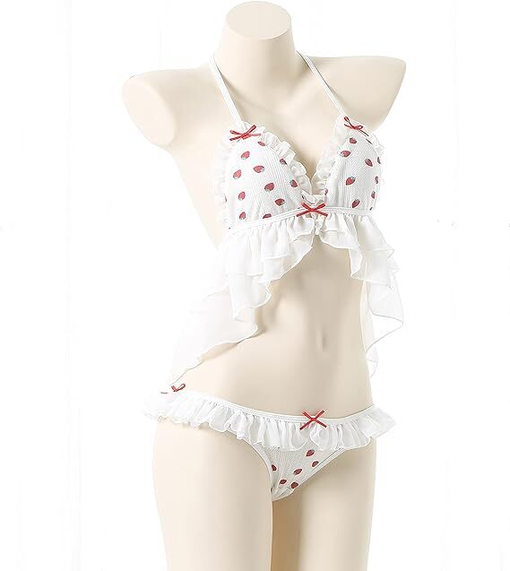 Anime Lingerie Kawaii Bikini Japanese Cosplay Outfit Strawberry Pajamas Babydoll