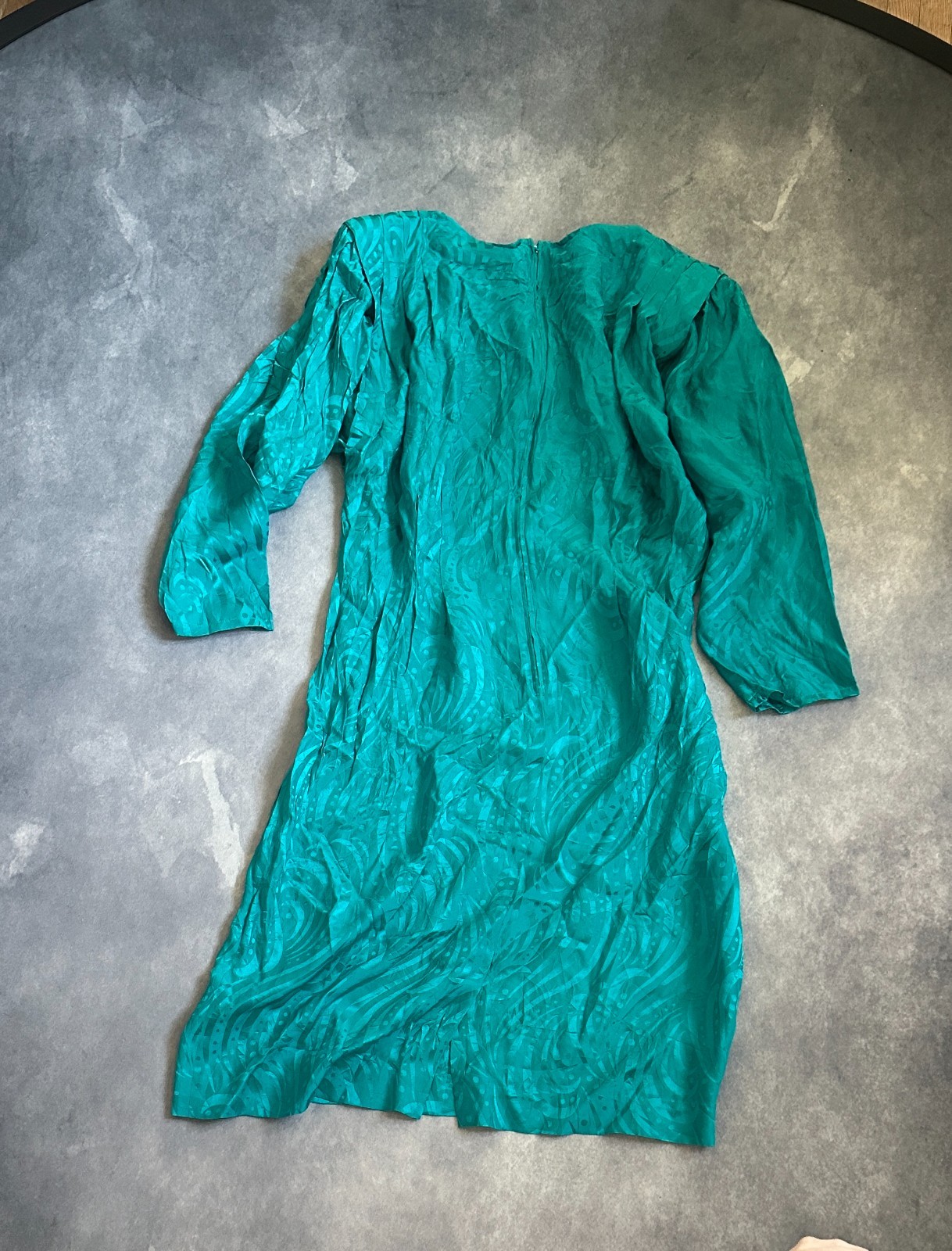 Vintage Argenti Green 100% Silk Dress Sz 12