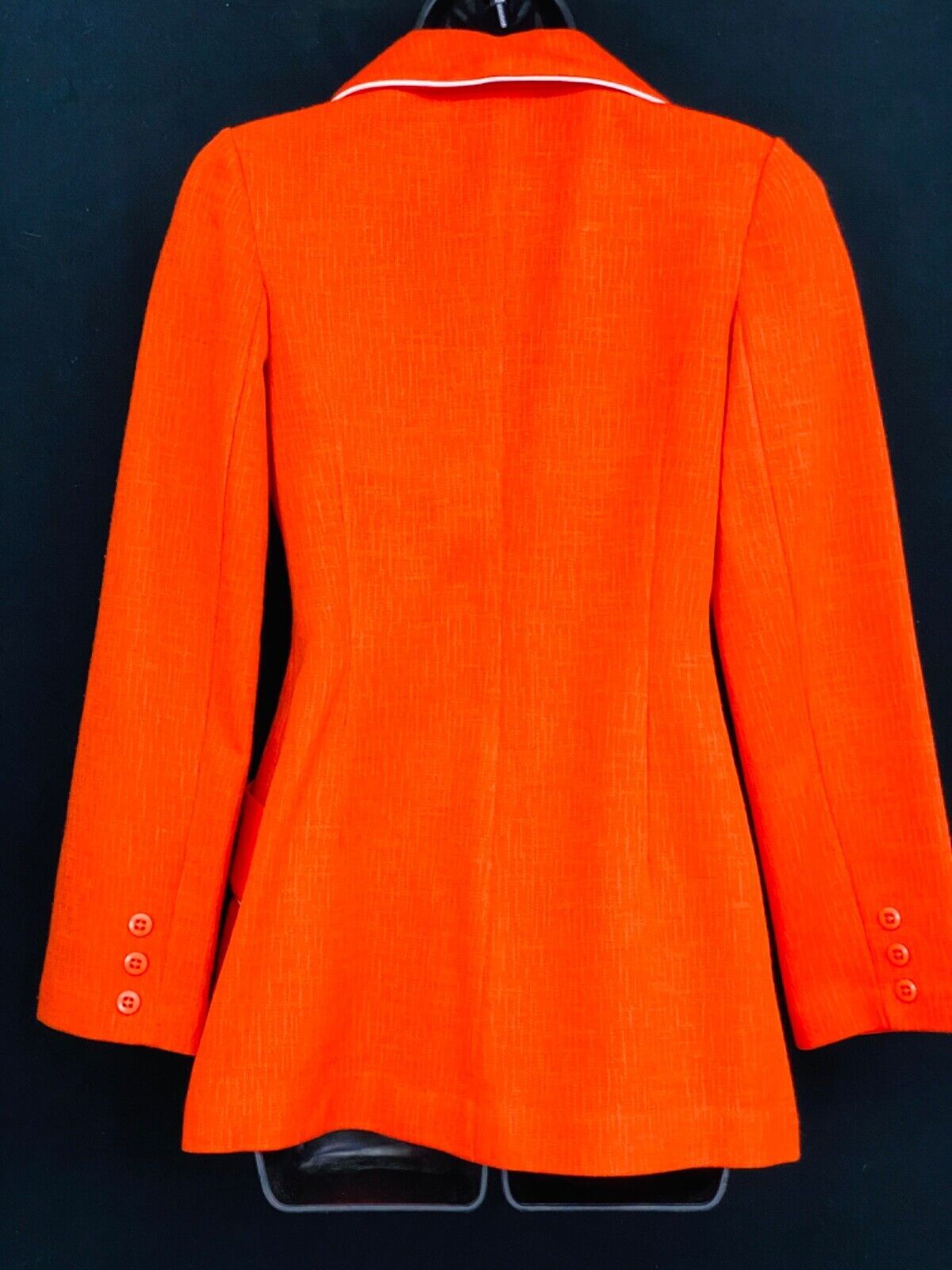 Vintage 1970s red orange jacket, white deadstock NOS Jantzen blazer S