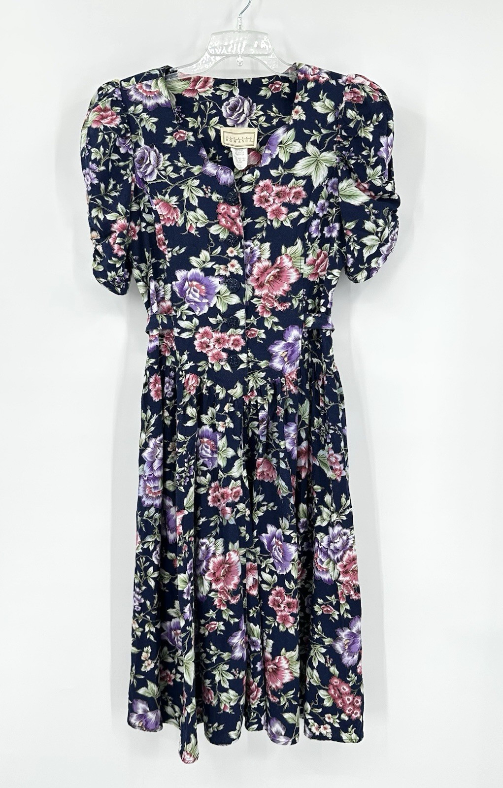 vintage 80s COUNTRY ROMANCE MAXI DRESS floral XL cottagecore prairie equestrian