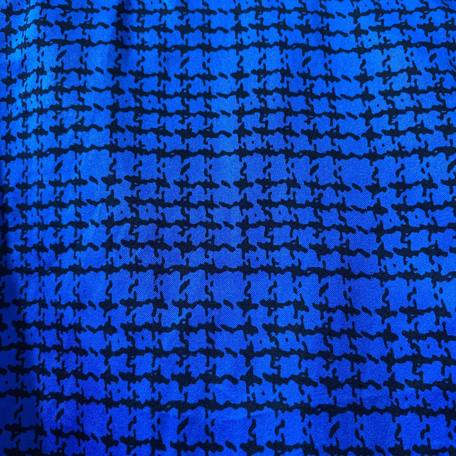Vtg 90’s Oscar De La Renta Collectibles Collection Black & Blue Blouse Sz 10