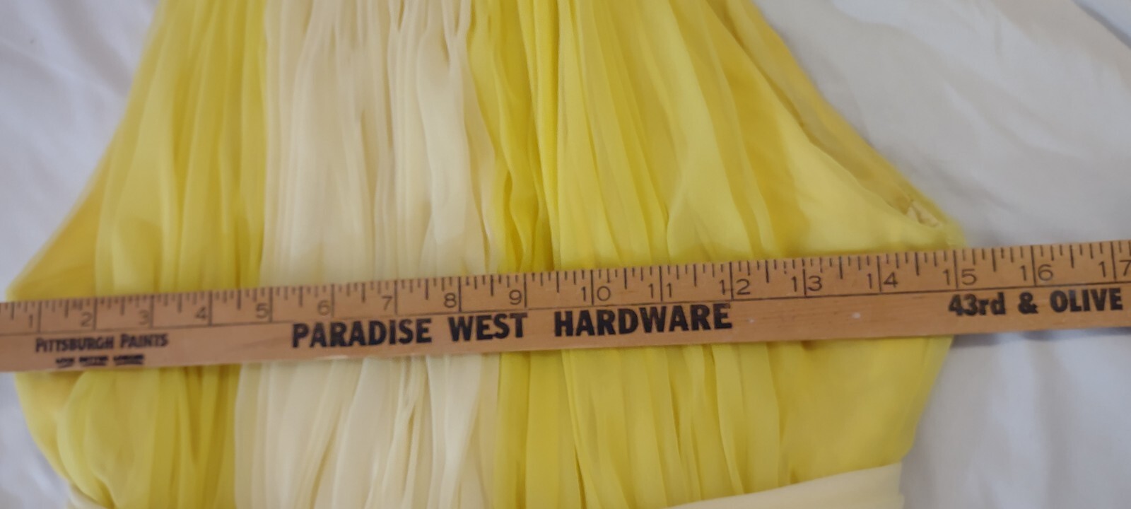 Vintage Kiki Hart NY Two Tone Yellow Chiffon Gown W Trailing Cape Grace Kelly