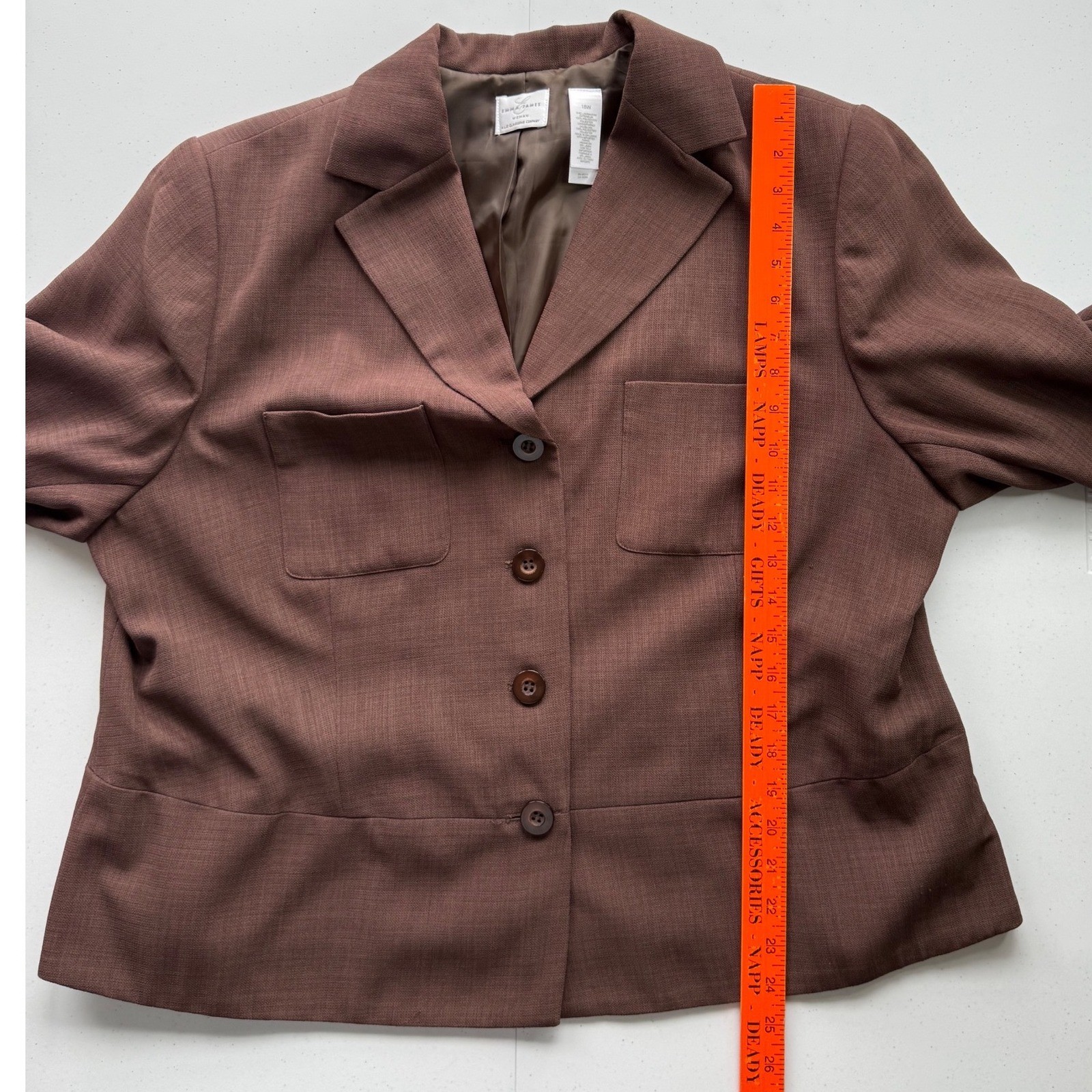 Emma James Vintage Brown Pant Suit Set NWT Size 18 90s Corpcore Blazer Trousers