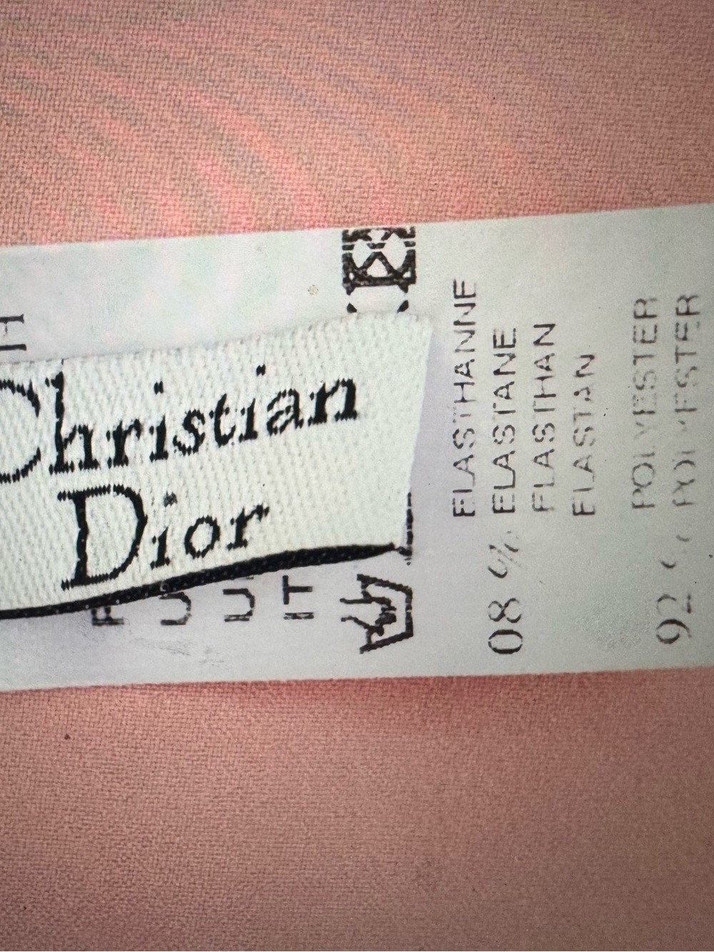 Christian Dior Vintage Pink Satin Slip Dress with Crystal Dior Spell-Out