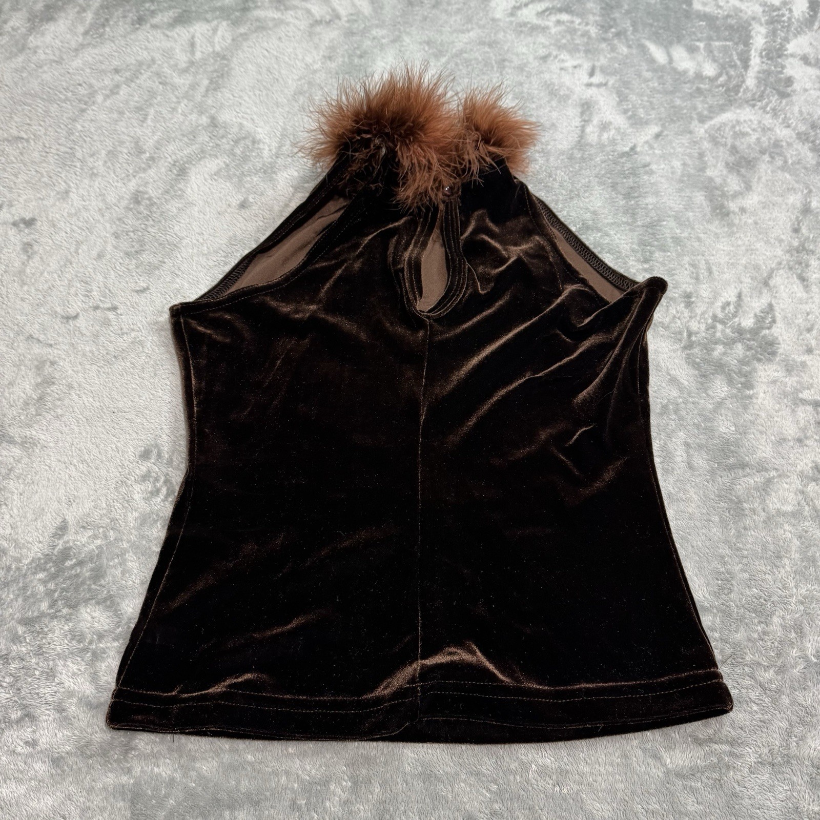 VTG 90s Groove USA Womens Faux Fur Velvet Tank Top Size S Rave Festival Indie