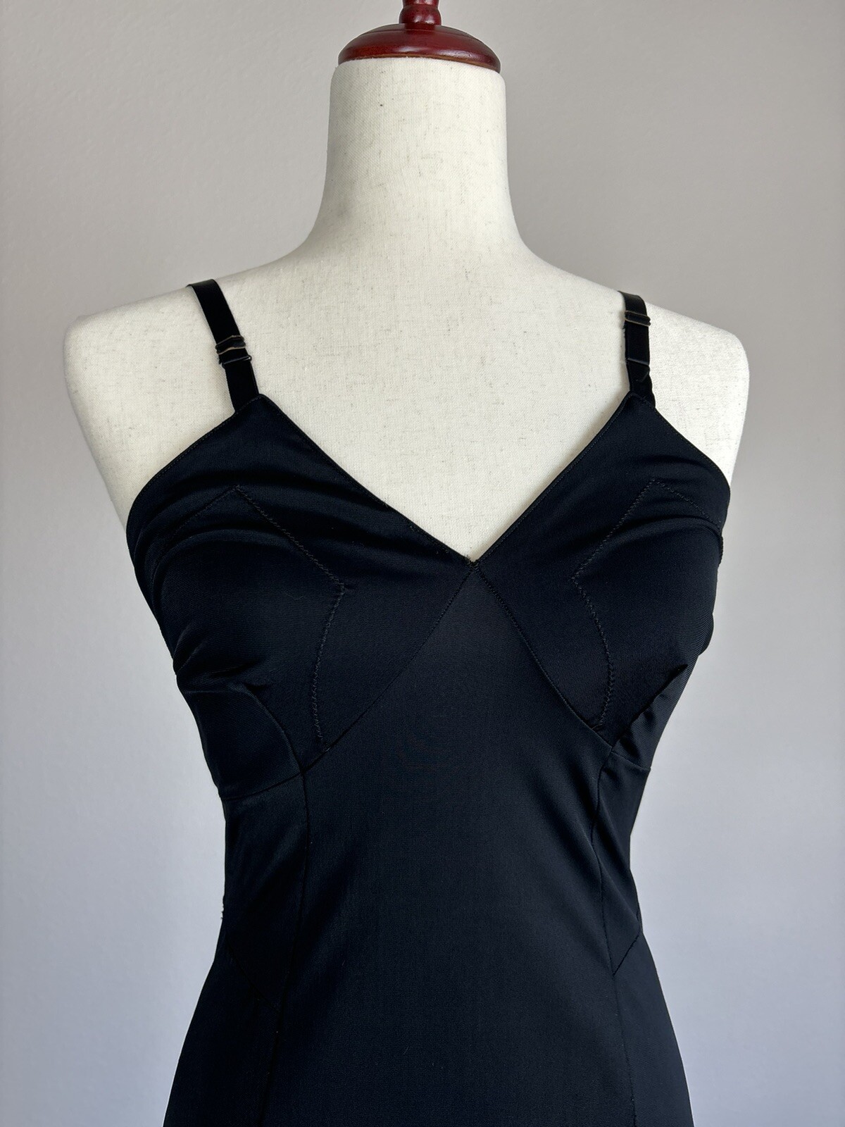Vintage Textron Slip Womens 32/12 Tall Black Midi Adjustable Straps
