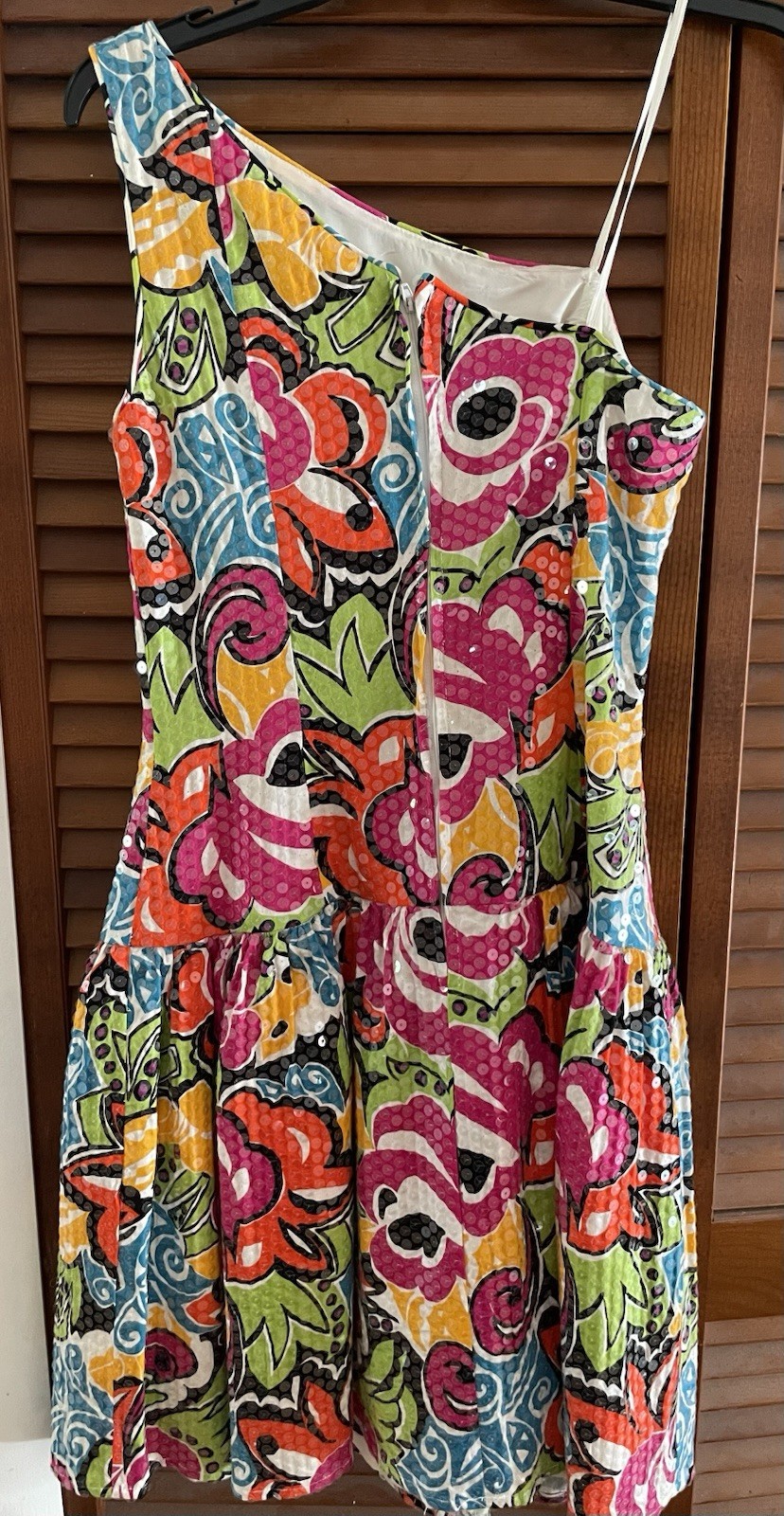 Morton Myles for the Warrens Vintage One Shoulder Sequined Dress SZ 8